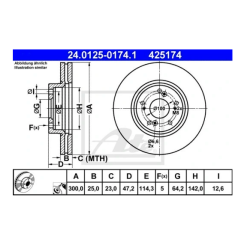 ATE 2XTARCZA HAMULCA HONDA P. ACCORD 2,0-2,4 03-08